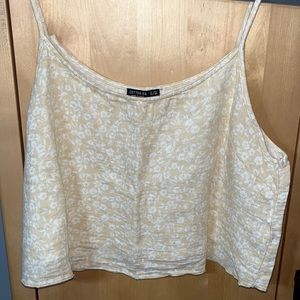 Yellow Floral Cotton On Crop Top
